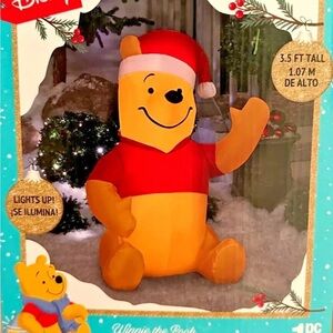 Disney Winnie the Pooh Holiday Inflatable with Red Shirt
